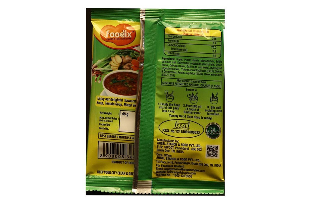 Foodix Hot & Sour Soup    Pack  48 grams